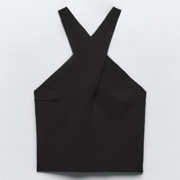 Zara Black Wrap Knit Halter Top - Picture 2 of 6